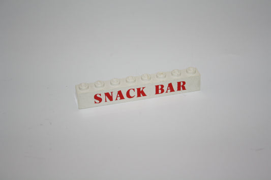 LEGO® - 1x8 Brick - Snack Bar - bedruckt/beklebt - weiß