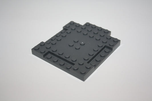 LEGO® - 8 x 8 x 2/3  Stein mit 1 x 4 Vertiefungen und 1 x 4 Platte - dunkelgrau - 15624 - Platten/Türen/Fenster