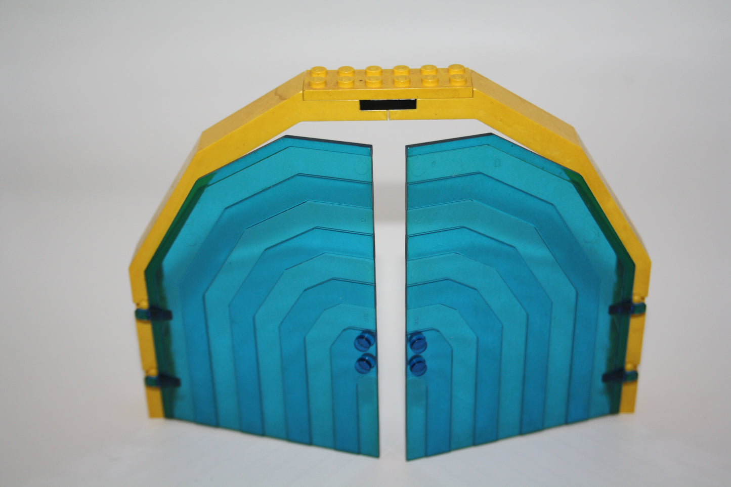 LEGO® - großes Aquazone doppeltor mit Rahmen - aus 6195- zusammengebaut - gelb/blau Transp.