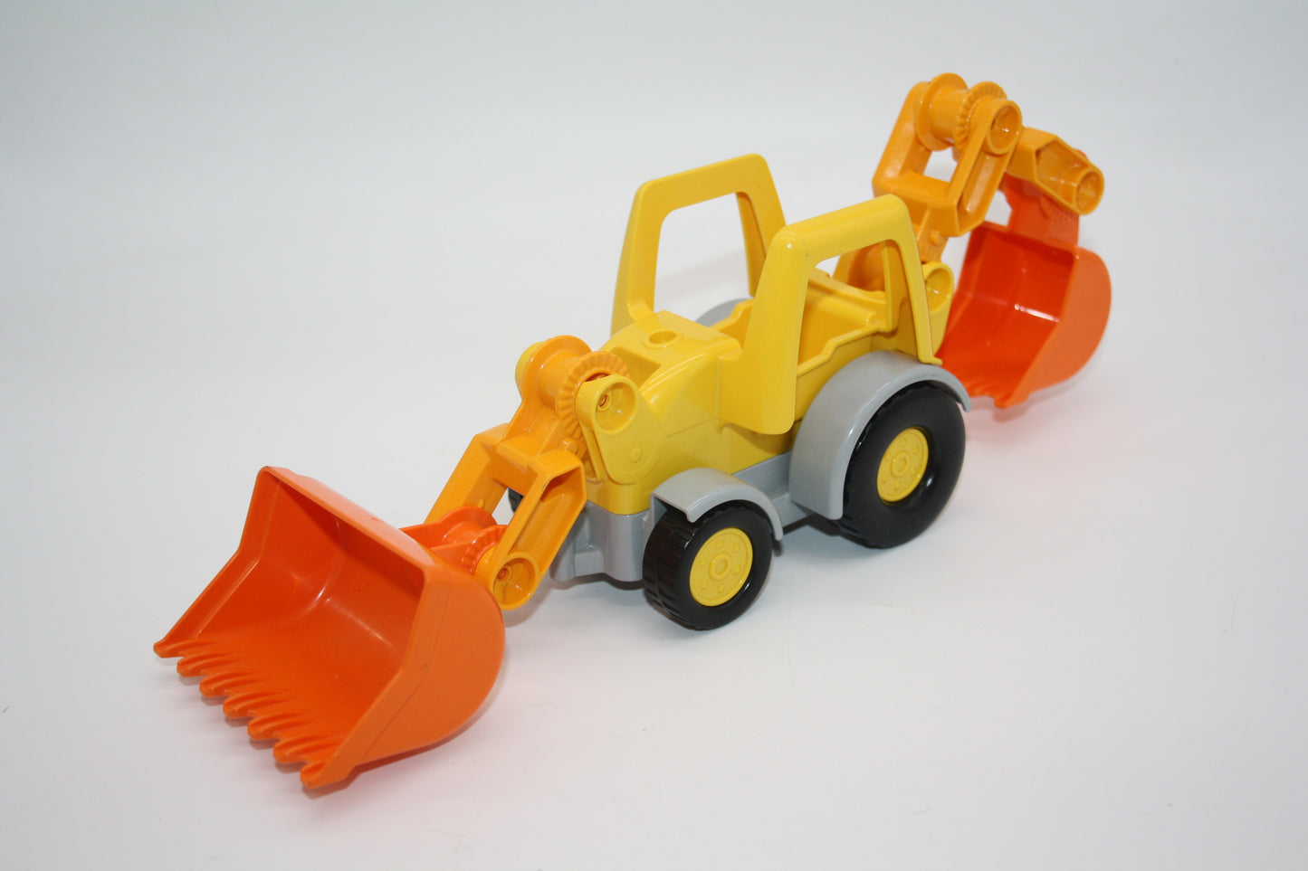 Duplo - Radlader/Bagger/Traktor m. 2 Schaufeln - gelb/orange - Baustelle - Fahrzeuge
