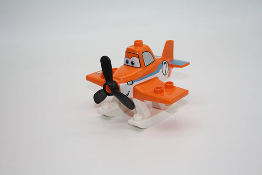 Duplo - Dusty auf Skiern mit der Nr. 7 - Disney Cars/Planes - orange - Flugzeug