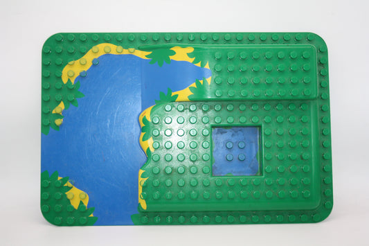 Duplo - 16x24 3D Grundplatte mit Fluss & See (Dinosaurier) - grün - Bauplatten - Grundplatten