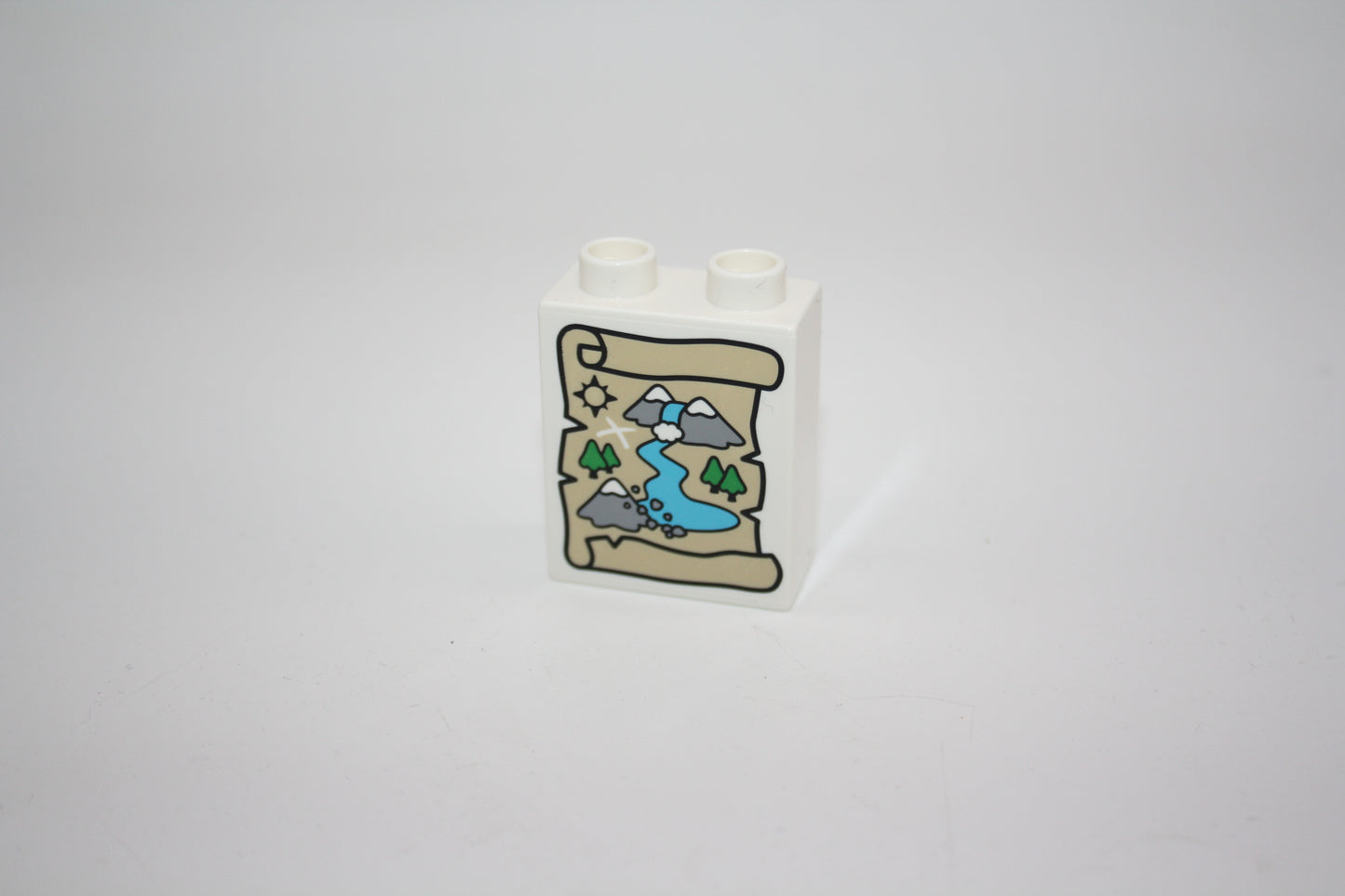Duplo - 2er Stein mit Schatzkarte - weiß - Motivstein