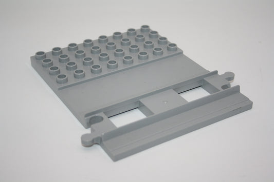 Duplo - Gerades Gleis mit Bauplatte - weißgrau/weißgrau - Schienen/Gleis - Eisenbahn