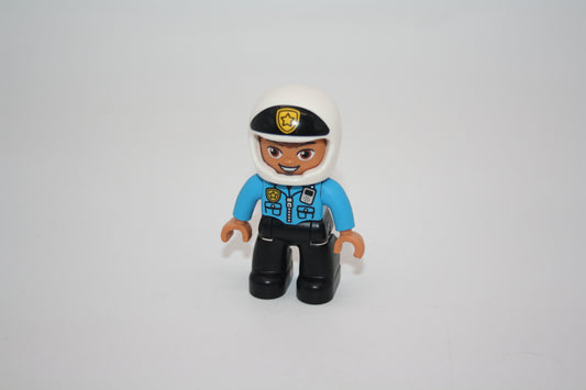 Duplo - Motorrad Polizist - Blaue Hose/jacke/weiß-schwarzer Helm - Polizei - Figur
