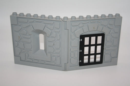 Duplo - Doppelte Burgwand Wand/Hauswand/Doppelwand - klappbar - hellgrau - große Teile