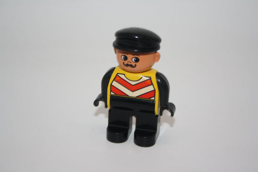 Duplo - Lokführer m. Warnweste alt - schwarze Hose/gelbe Weste - Mann - Figur