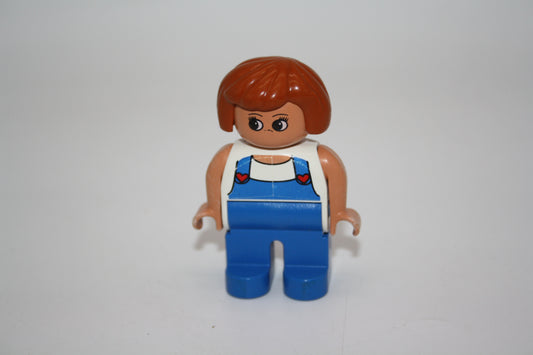 Duplo - Frau alt - blaue Latzhose/weißes Oberteil - Figur