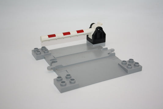 Duplo - Bahnübergang mit moderner Schranke - weißgrau - Schienen/Gleis - Eisenbahn