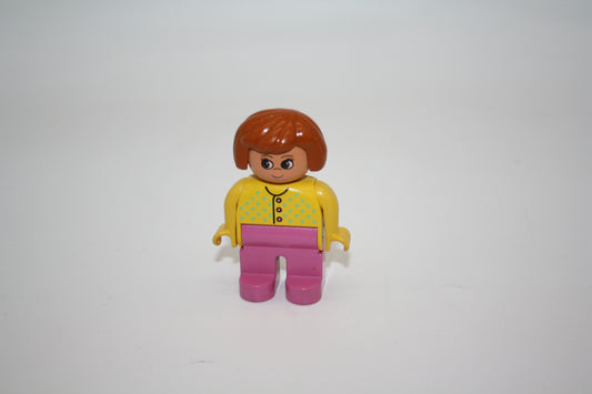 Duplo - Frau alt - pinke Hose/gelbes Oberteil braune Haare - Figur