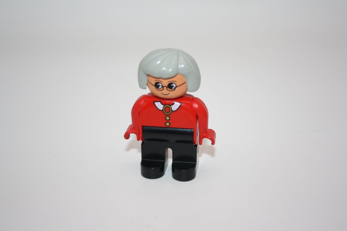 Duplo - Oma alt - schwarze Hose/rotes Oberteil mit Kragen - Frau - Figur