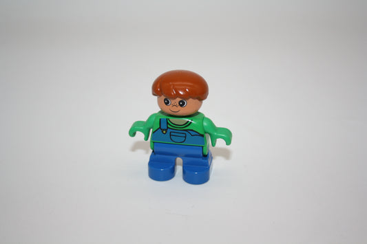 Duplo - Junge - blaue Latzhose/grünes Oberteil/ braune Haare - Figur