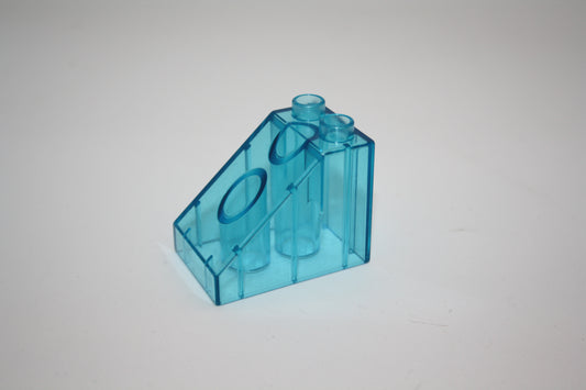 Duplo - 6er Negativ Glasstein (2x3 Noppen) - blau Transparent - 6er Stein - Motivstein