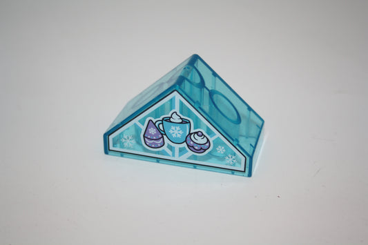 Duplo - 8er Dachstein Spitzdach aus Disney Frozen (2x4 Noppen) - blau Transparent - 8er Stein - Motivstein