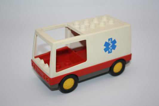 Duplo - alter Krankenwagen/Rettungswagen - weiß/rot - Auto/PKW - Fahrzeuge
