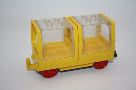 Duplo - alter Personenwagen - gelb - Eisenbahn - Wagon/Waggon