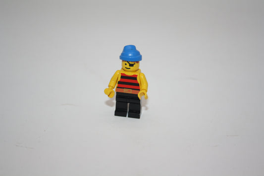 LEGO® Pirates - Pirat m. Augenklappe - schwarz-rot gestreiftes Oberteil schwarze Hose - Figuren/Minifiguren