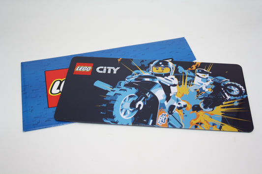 LEGO® - City Blechschild mit Motorrad - blau - Deko