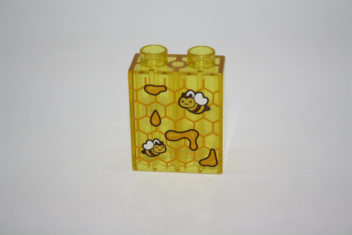 Duplo - 2er Glasstein Honigwaben mit Bienen - gelb Transparent - 2er Stein - Motivstein - neu/unbespielt