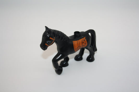 Duplo - Pferd schwarz mit Sattel - Pferd - Tiere
