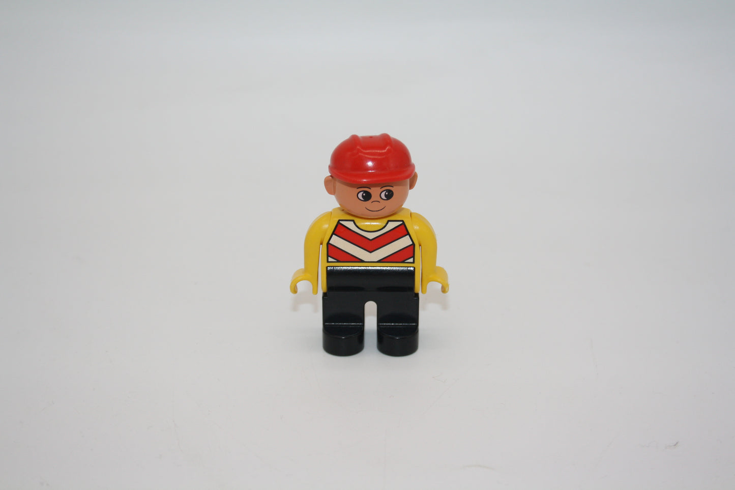 Duplo - Bauarbeiter alt - schwarze Hose/Warnweste/roter Helm  - Mann - Figur