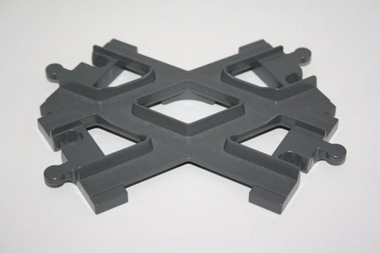 Duplo - X-Schiene/Kreuzung  - altgrau/dunkelgrau - Schienen - Eisenbahn