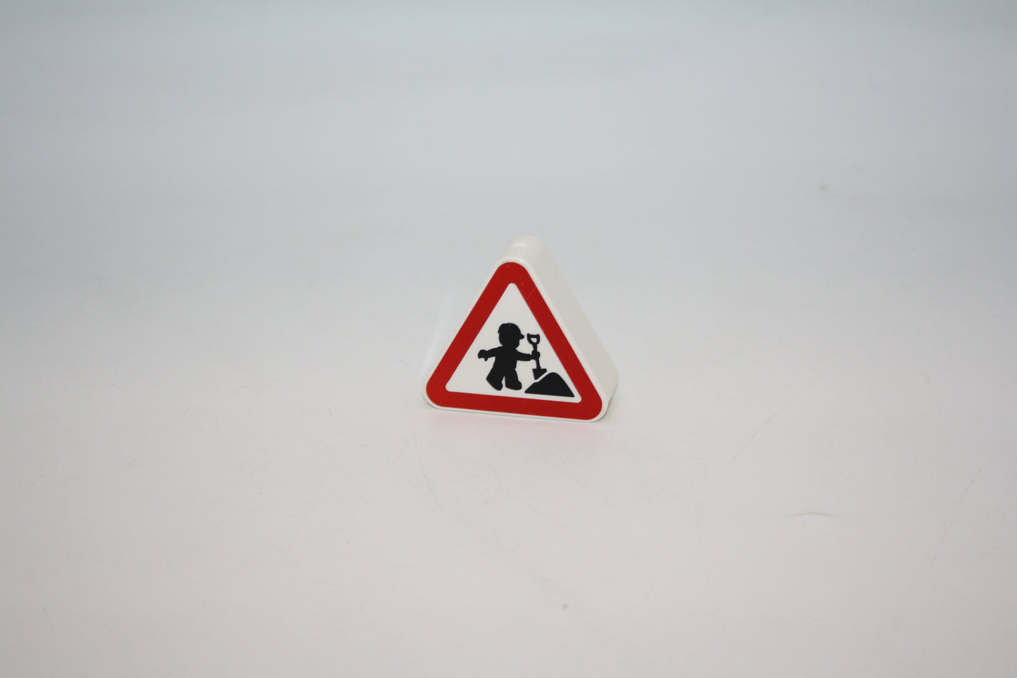 Duplo - Achtung Baustelle moderner Aufdruck  - 2er - Dreieck - weiß - Motivstein
