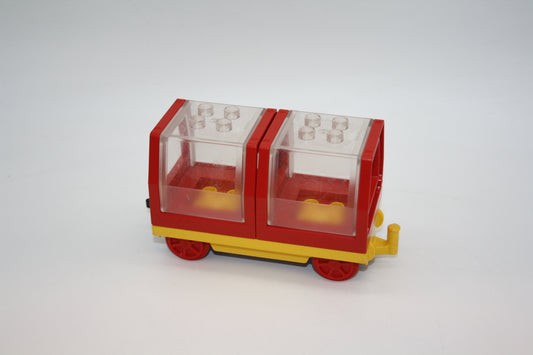 Duplo - alter Personenwagen - rot - Eisenbahn - Wagon/Waggon