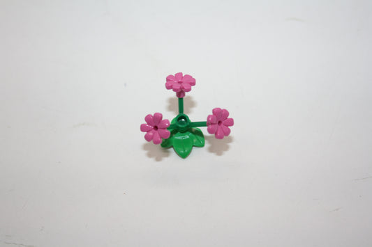 LEGO® Blume - drei Blüten auf Stiel & Blatt - 2486+32607+3x32606 - Grünzeug/Blätter