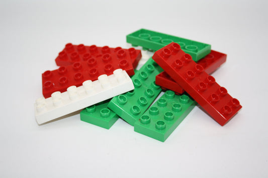 Duplo - 10x 12er Plättchen/2x6 Platten - bunt gemischt - Bauplatten - Grundplatten - Platten