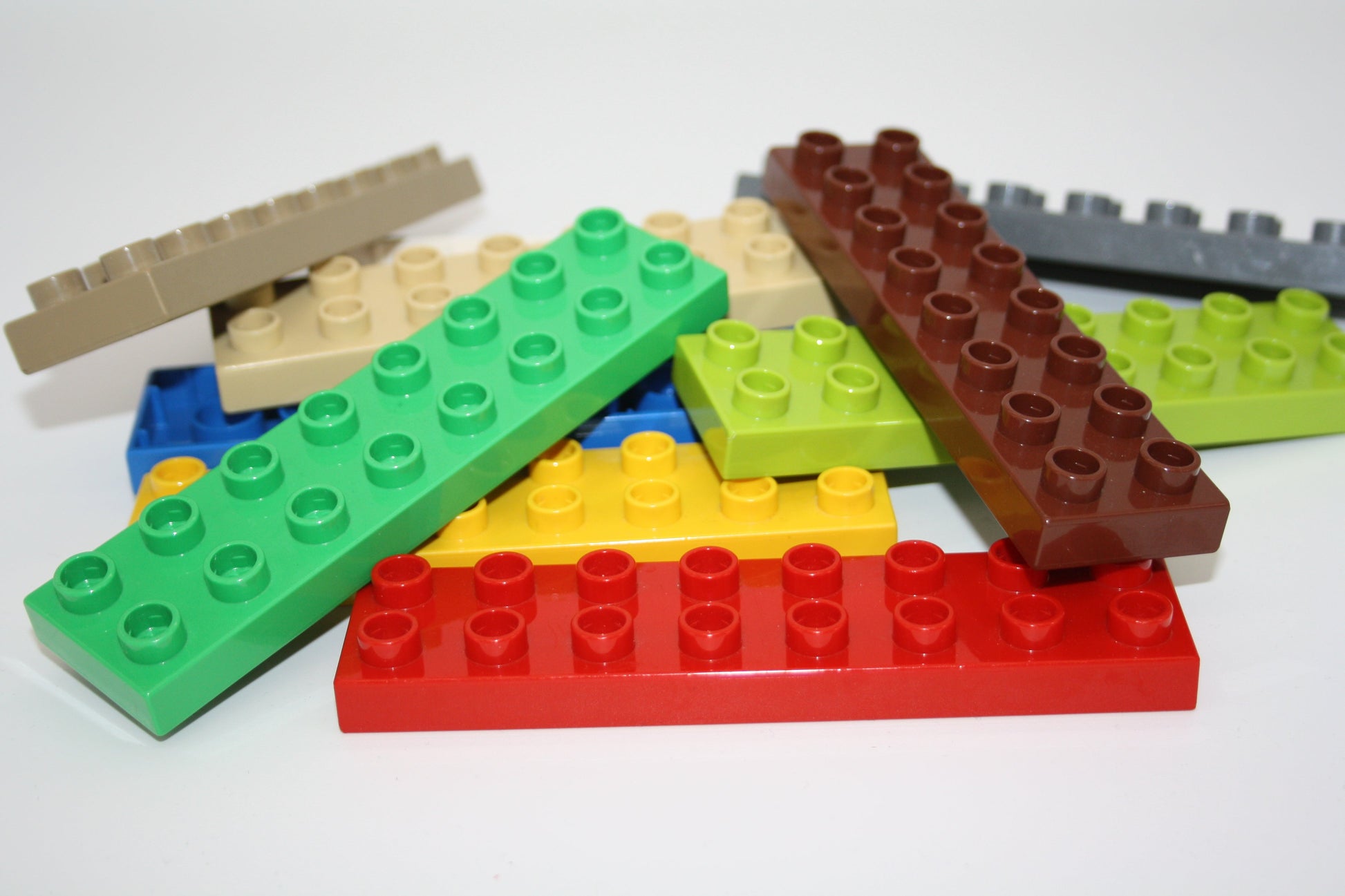 Duplo - 10x 16er Plättchen/2x8 Platten - bunt gemischt - Bauplatten - Grundplatten - Platten