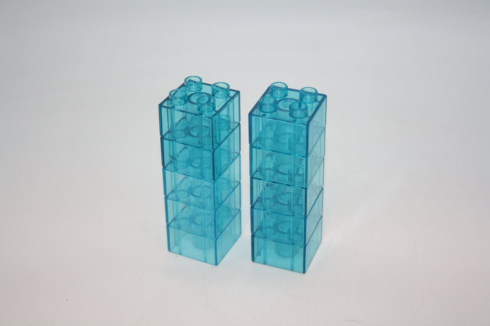 Duplo - 10x 4er Glasstein (2x2 Noppen) - blau Transparent - 4er Stein - Motivstein -Sparpaket - Sparpakete