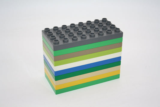 Duplo - 10x 4x8 Platten - zufällige Farben - Bauplatten - Grundplatten - Platten