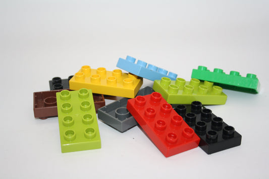 Duplo - 10x 8er Plättchen/2x4 Platten - bunt gemischt - Bauplatten - Grundplatten - Platten