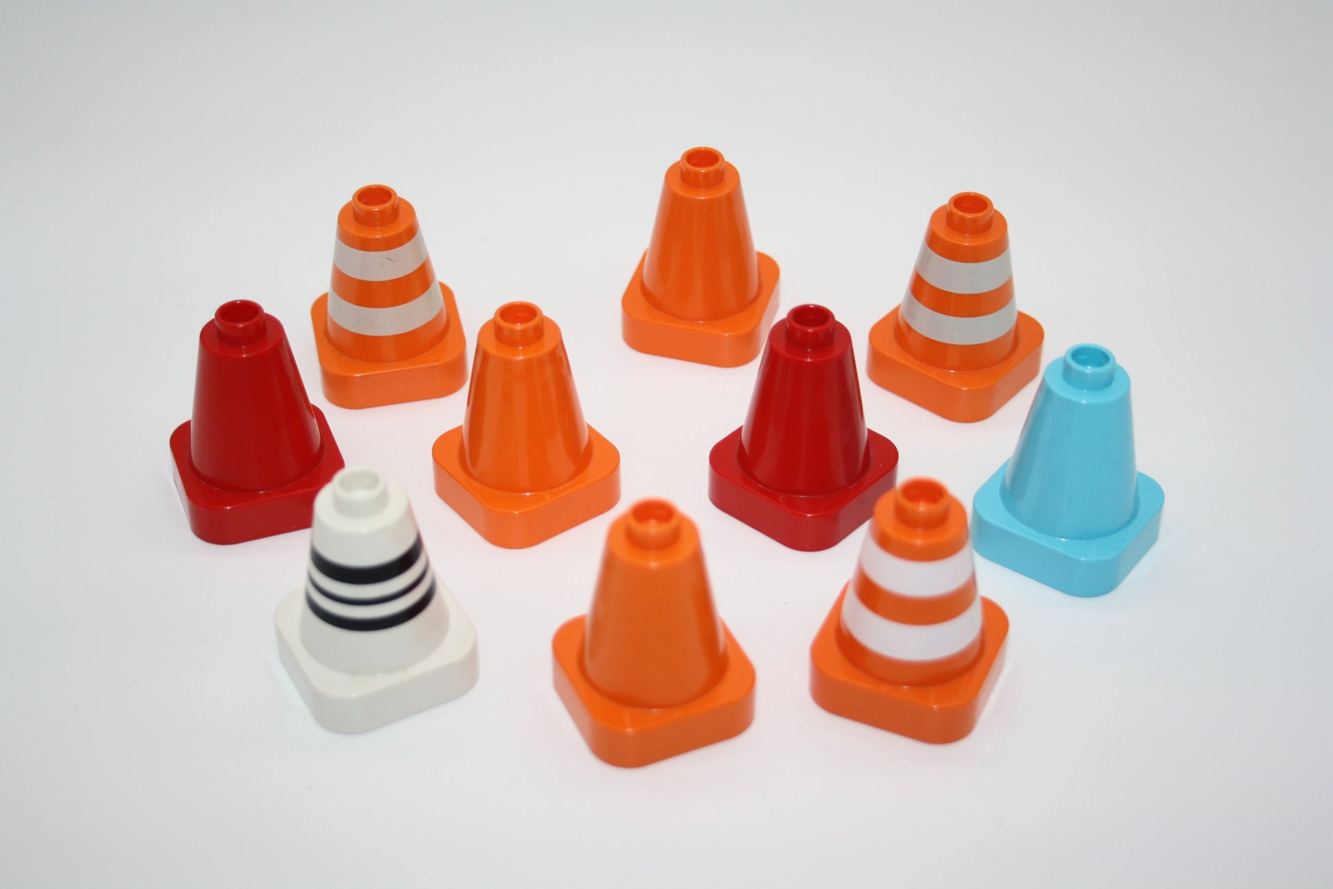 Duplo - 10x Pylonen - Sparpaket - Feuerwehr/Polizei - Einzelteile - Einzelteile