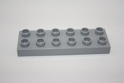 Duplo - 12er Plättchen/2x6 Platten - versch. Farben - Bauplatten - Grundplatten - hellgrau - Platten