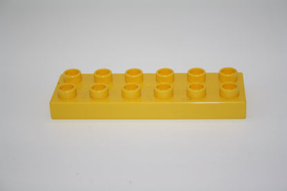 Duplo - 12er Plättchen/2x6 Platten - versch. Farben - Bauplatten - Grundplatten - gelb - Platten