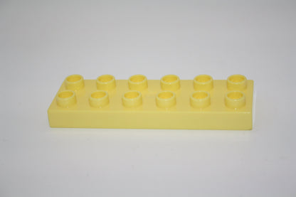 Duplo - 12er Plättchen/2x6 Platten - versch. Farben - Bauplatten - Grundplatten - cremegelb - Platten