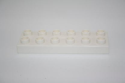 Duplo - 12er Plättchen/2x6 Platten - versch. Farben - Bauplatten - Grundplatten - weiß - Platten