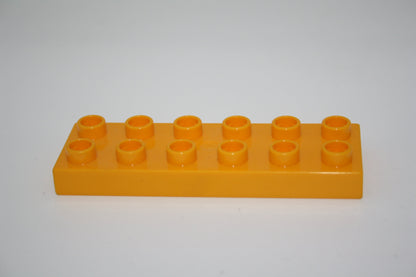 Duplo - 12er Plättchen/2x6 Platten - versch. Farben - Bauplatten - Grundplatten - dunkelgelb - Platten
