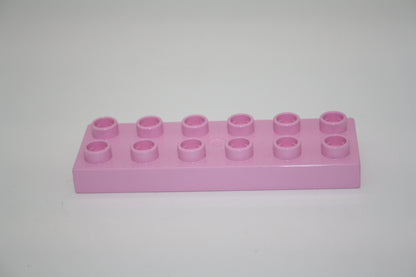 Duplo - 12er Plättchen/2x6 Platten - versch. Farben - Bauplatten - Grundplatten - rosa - Platten