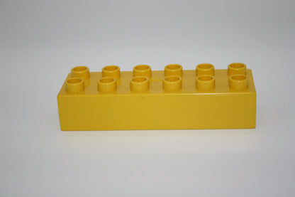 Duplo - 12er Steine (2x6 Noppen) - versch. Farben - Grundbausteine - einzelne Steine - gelb - Einzelne Steine