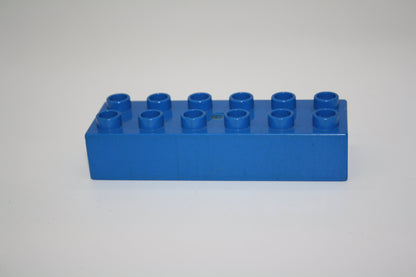 Duplo - 12er Steine (2x6 Noppen) - versch. Farben - Grundbausteine - einzelne Steine - blau - Einzelne Steine