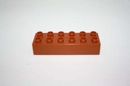 Duplo - 12er Steine (2x6 Noppen) - versch. Farben - Grundbausteine - einzelne Steine - hellbraun - Einzelne Steine