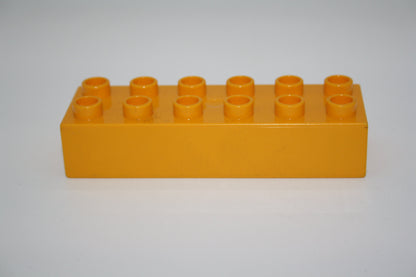Duplo - 12er Steine (2x6 Noppen) - versch. Farben - Grundbausteine - einzelne Steine - dunkelgelb - Einzelne Steine