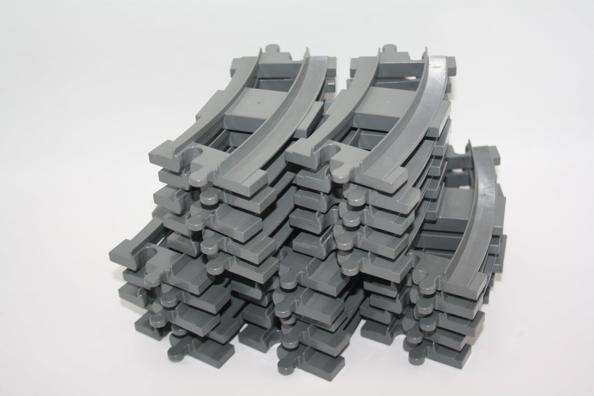 Duplo - 25x Kurve/gebogene Gleise - altgrau/dunkelgrau - Sparpaket - Schienen - Eisenbahn - Schienen/Gleise