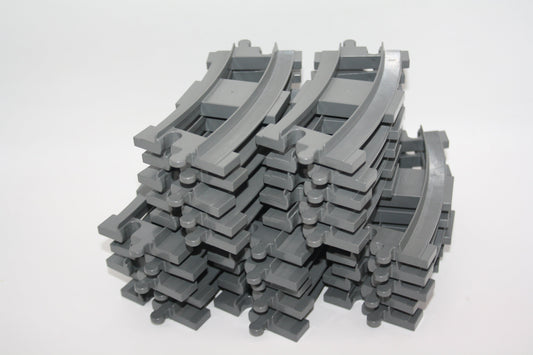 Duplo - 25x Kurve/gebogene Gleise - altgrau/dunkelgrau - Sparpaket - Schienen - Eisenbahn - Schienen/Gleise