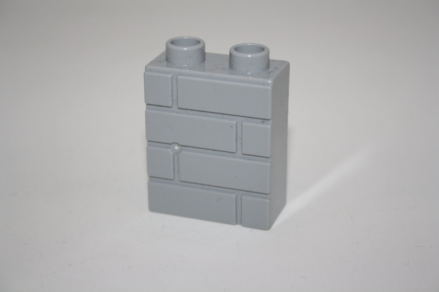 Duplo - 2er Stein mit 3D Muster Mauer - hellgrau - Motivstein - Motivsteine