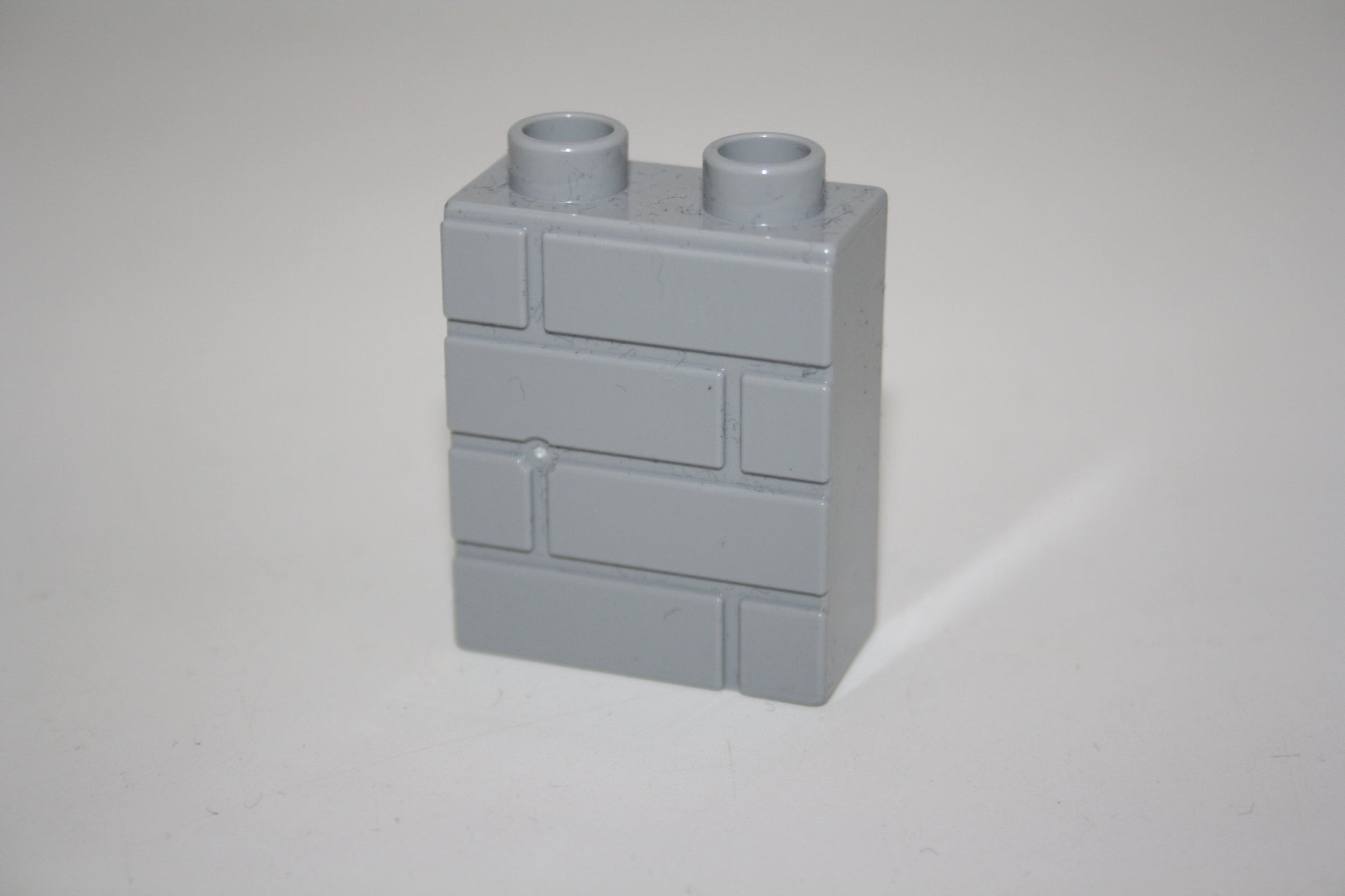 Duplo - 2er Stein mit 3D Muster Mauer - hellgrau - Motivstein - Motivsteine