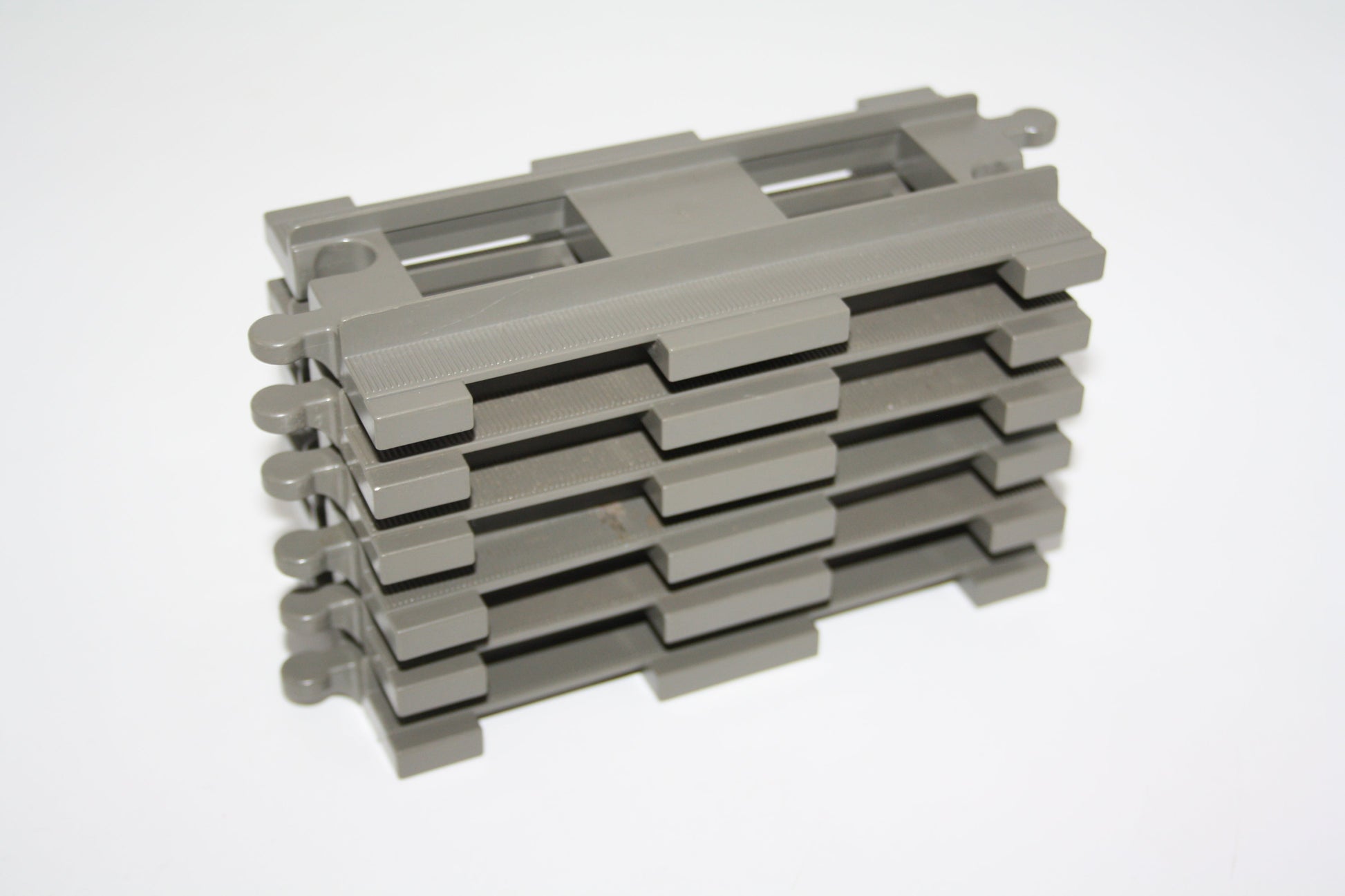 Duplo - 6x Gerade Gleise - altgrau/dunkelgrau - Schienen - Eisenbahn - 6x - Schienen/Gleise